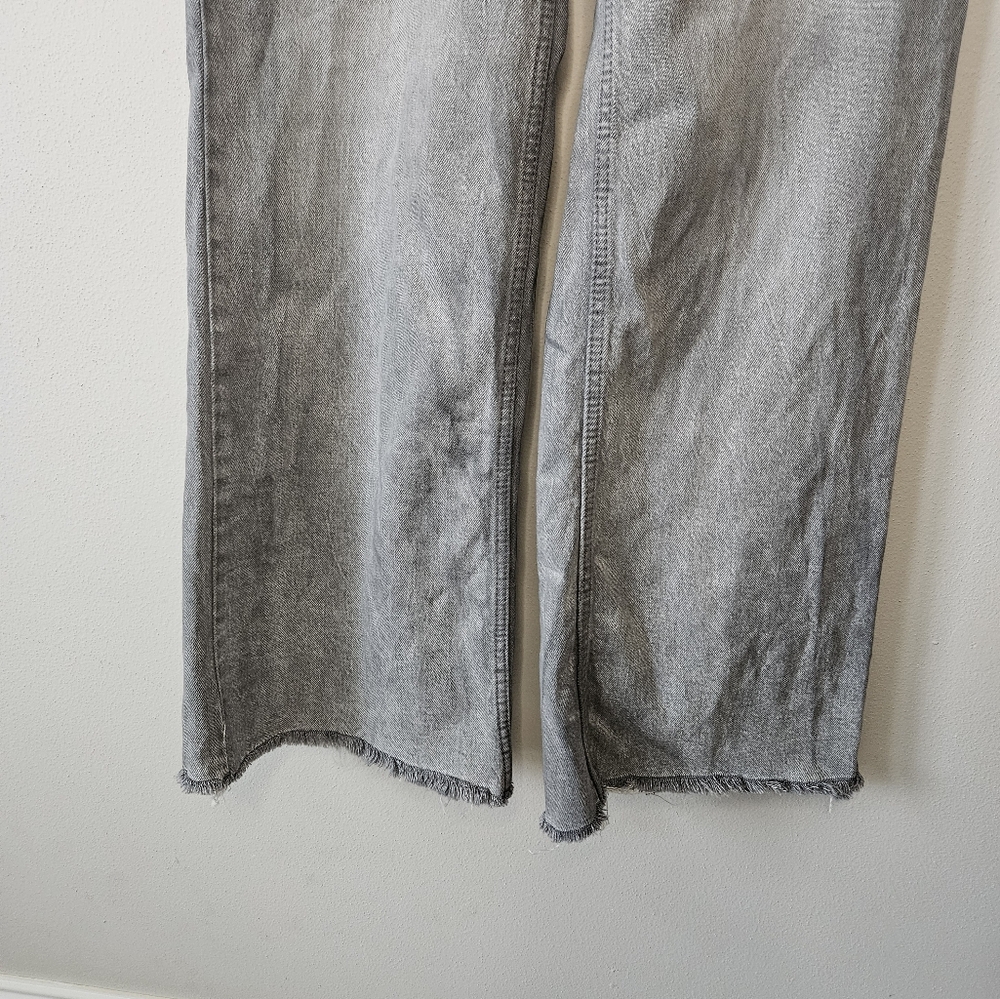 Mango Catherine Wide leg hugh rise distressed raw hem Jeans size US 2/ EUR 34 - Picture 3 of 5